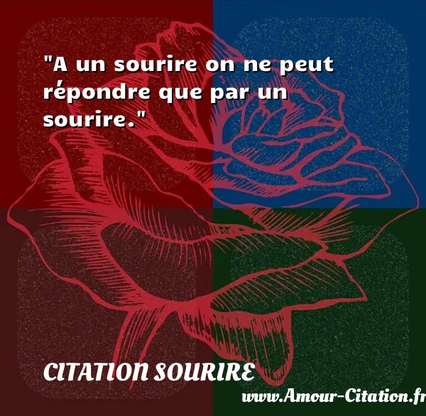 A un sourire on ne peut répondre que par un sourire.  CITATION SOURIRE