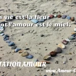  La vie est la fleur dont l amour est le miel.  CITATION AMOUR