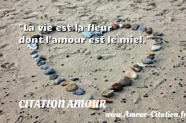 La vie est la fleur dont l amour est le miel. CITATION AMOUR