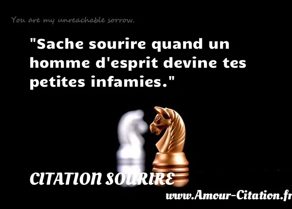 Sache sourire quand un homme d esprit devine tes petites infamies. CITATION SOURIRE