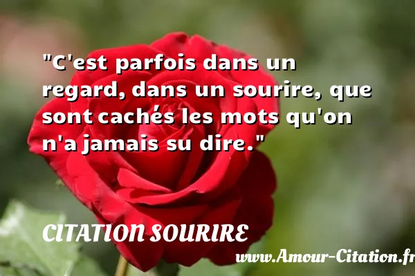 C est parfois dans un regard, dans un sourire, que sont cachés les mots qu on n a jamais su dire. CITATION SOURIRE