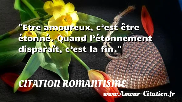 Etre amoureux, c’est être étonné. Quand l’étonnement disparaît, c’est la fin.  CITATION ROMANTISME