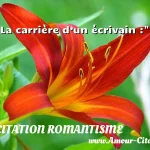  La carrière d’un écrivain :  CITATION ROMANTISME