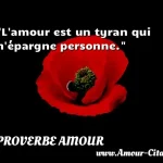  L amour est un tyran qui n épargne personne.  PROVERBE AMOUR