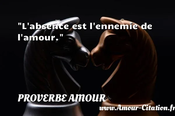 L absence est l ennemie de l amour.  PROVERBE AMOUR